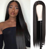 Brown Long Straight Wig Natural Middle Point Heat Resistant Mini Lace Front Wigs - Effortless Glamor