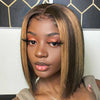 Straight Mix Brown Bob Mini Lace Front Wig - Effortless Glamor