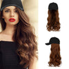 Ins Hot24" Long Curly Wavy Hairpiece Adjustable Baseball Cap Attached Natural Wig for Women Girls Bleach Blonde - Effortless Glamor