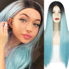 Women' s Blue Straight Hot Mini Lace Front Wig - Effortless Glamor