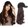 2022 Ins Hot Brown Black Wave Wig With Hat - Effortless Glamor