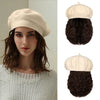 Wigyy Berets Cap with 8 Inch Wavy Curly Hat Wig - Effortless Glamor