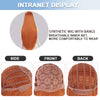 Long Straight Synthetic Wigs with Bangs Copper Ginger Orange Cosplay Wigs - Effortless Glamor