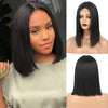 Ins Hot Mixed Dark Brown and Blonde Color Synthetic Wigs Short Straight Bob - Effortless Glamor