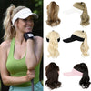 Ponytail Medium Length Curly Hair Open Top Yellow Hat Wig - Effortless Glamor