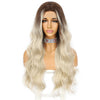 Long Wavy Middle Part Hair Ombre Brown Blonde Red Wigs