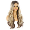 Women's Medium Parted Long Hair With Big Wavy Curls Before Lace