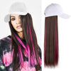 Wigyy White Baseball Cap Adjustable Long Straight Hair a Variety Of Colors - Effortless Glamor