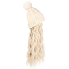 WigyyIns Hot Hat Hair Extension Long Wavy Curly White Hat Wig - Effortless Glamor