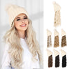 WigyyIns Hot Hat Hair Extension Long Wavy Curly White Hat Wig - Effortless Glamor