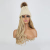 Knit Beanie Winter Hat with Removable Hair Hat Wig - Effortless Glamor