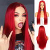 Long WaveOrange Lace Wig for Women Daily Makeup Heat Resistant Fiber Middle Deep T Part Synthetic Lace Front Wigs