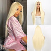 Long Straight Brown Mix Blonde Wigs for Women Middle Part Cosplay Wig - Effortless Glamor