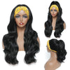 Natural Black Body Wave Wigs with Turban 26'' - Effortless Glamor