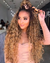 24inches Gradient Golden Curly Brazilian Mini Lace Front Wig - Effortless Glamor