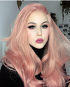 Lala mixed peach pink synthetic lace front wig