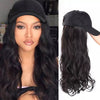 Wigyy Black Baseball Cap with Wavy Hair Wig - Effortless Glamor