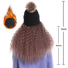 Wig Hat Long Curly Wavy Fluffy Wig for Women - Effortless Glamor