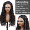 Afro Curly Long Brown Natural Water Wave Wig with Headband - Effortless Glamor