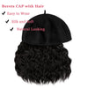 Wigyy Black Berets Cap with 8 Inch Wavy Curly Hat Wig - Effortless Glamor