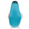 2021 Black to Blue Straight Mini Lace Front Wigs - Effortless Glamor