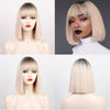 16 Colors ShortBob Wigs with Bangs - Effortless Glamor