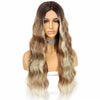 Long Wavy Middle Part Hair Ombre Brown Blonde Red Wigs