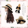 Summer Hat Wigs With Curly And Straight Hair - Effortless Glamor