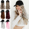 Ins Hot24" Long Curly Wavy Hairpiece Adjustable Baseball Cap Attached Natural Wig for Women Girls Bleach Blonde - Effortless Glamor