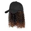 Ins Hot Baseball Cap with 16 Hair Extensions Adjustable Wig Hat Attached African Kinky Curly Hairpiece - Effortless Glamor