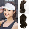 Ponytail Medium Length Curly Hair Open Top White Hat Wig - Effortless Glamor