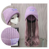 Long Curly Hair Knitted Hat Wig - Effortless Glamor