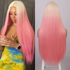 Ins Hot Long Blonde Orange Cosplay Mini Lace Wigs - Effortless Glamor