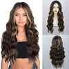 Ins Hot Brown Mixed Blonde Long Wavy Mini Lace Front Wigs - Effortless Glamor