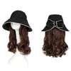 Summer Fashion Long Curly Hair Bow Hat Wig - Effortless Glamor