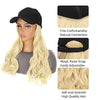 Black Baseball Cap Gold Big Wave Long Volume Wig - Effortless Glamor