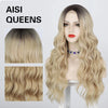 Ins Hot Brown Mixed Blonde Long Wavy Mini Lace Front Wigs - Effortless Glamor