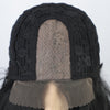 Long Black Wavy Mid Part Wide Lace Front Wigs - Effortless Glamor