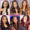 26 InchWave Headband Wig Ombre Brown Blonde Wave Turban Wigs - Effortless Glamor