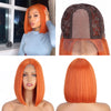 Ins Hot 12inch Short Straight Bob White Small Lace Wigs - Effortless Glamor