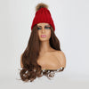 Knit Beanie Winter Hat with Removable Hair Hat Wig - Effortless Glamor