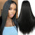 Long Straight Hair Synthetic Front Lace Wig Medium Parting Hairstyle - Effortless Glamor