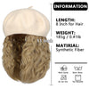 Wigyy Berets Cap with 8 Inch Wavy Curly Hat Wig - Effortless Glamor