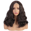 Short Wavy Dark Brown Synthetic Wig for Women Middle Part Wig