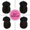 Wigyy Black Berets Cap with 8 Inch Wavy Curly Hat Wig - Effortless Glamor