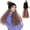 Wig Hat Long Curly Wavy Fluffy Wig for Women - Effortless Glamor