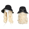 Summer Fashion Long Curly Hair Bow Hat Wig - Effortless Glamor