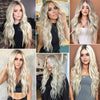 Ins Hot Brown Mixed Blonde Long Wavy Mini Lace Front Wigs - Effortless Glamor