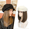 Synthetic 19.5-Inch Newsboy Cap Wig Suitable For Daily Use - Effortless Glamor