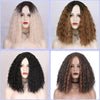 Ombre Blonde Short Kinky Curl Mini Lace Front Wigs - Effortless Glamor